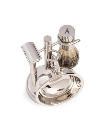 Custom Personalized Shaving Set - Safety Razor Pure Badger Brush & Chrome Soap Dish | International Shipping - Buy Online on GoSupps.com