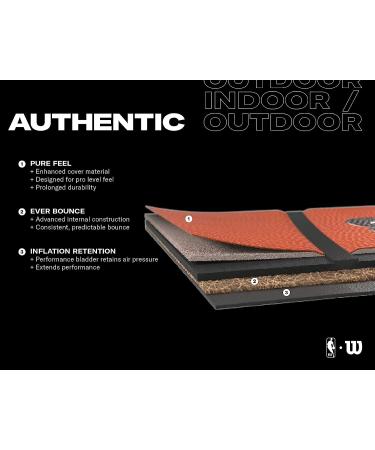 WILSON NBA Authentic Series Size 7 Basketball - 29.5 Indoor/Outdoor - Buy Online on GoSupps.com