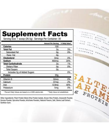 Premium Vegan Protein Powder - Organic Gluten-Free Soy-Free Salted Caramel | Plant-Based Protein | Sweetened with Stevia - Buy Online on GoSupps.com