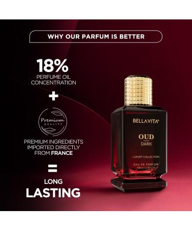 Bella Vita Luxury OUD DARK Eau De Parfum Perfume with Grapefruit Vetiver Orris Dark Wood|Premium Long Lasting Smokey & Woody Fragrance for Men 100ML - Buy Online on GoSupps.com