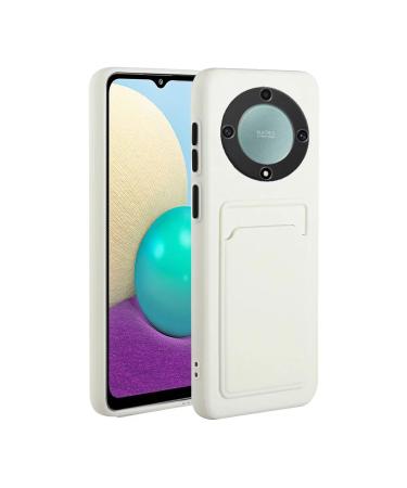 Tivenfezk Nadoli Silicone case for Honor Magic 5 Lite 5G Ultra thin shockproof scratch -resistant wallet soft TPU protective cover Mobile phone case with credit card holder Honor magic 5 Lite 5G white