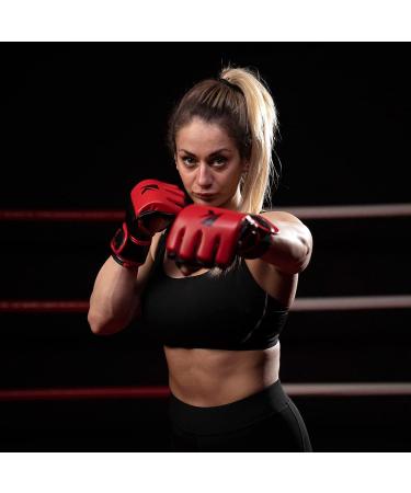 Kruzak Half-Finger MMA Gloves for Men and Women - Red Small-Medium - Buy Online on GoSupps.com
