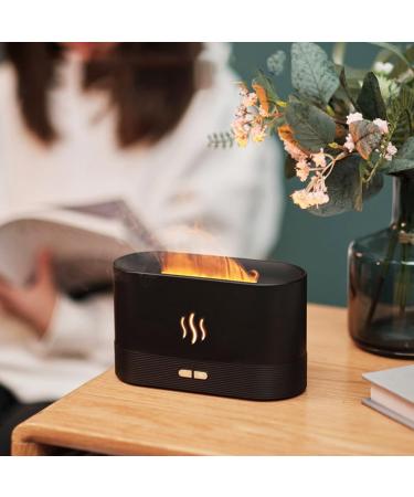 Dasiauto Aroma Diffuser with Flame Effect Light - Essential Oils & Humidifier for Home Office Yoga | Automatic Shutdown & Low Noise - Black - Buy Online on GoSupps.com
