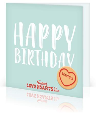 Love Hearts Sweets Personalised Happy Birthday Beautiful Greeting Card & Gift - Buy Online on GoSupps.com