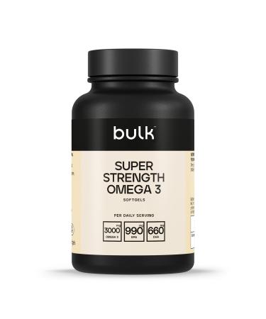Bulk Super Strength Omega 3 Softgels 3000 mg per Serving 990 mg EPA & 660 mg DHA per Serving Pack of 90 1 Month Supply Packaging May Vary 90 count (Pack of 1)