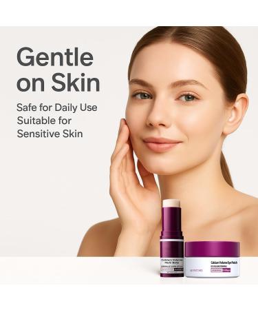 BGGJJ Eye Care Duo Calcium Volume Multi Balm Stick + Hydrogel Under Eye Patches 60ea (30 Pairs) Hydrating & Smoothing Eyes Treatment Gentle on Skin Travel-Friendly - Buy Online on GoSupps.com
