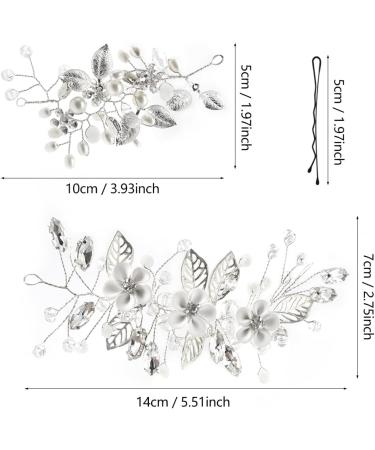 GOIYZTTR 2 Pieces Crystal Vines Flower Leaf Headpieces Bride Wedding Crystal Flower Vines HairPiece Elegant Silver Crystal Hair Accessories Suitable for Women and Girls - Buy Online on GoSupps.com