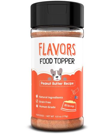 Flavors Food Topper and Gravy for Dogs - Natural, Human Grade, Grain Free - Perfect Kibble Seasoning and Hydrating Treat Mix for Picky Dog or Puppy Peanut Butter 6 Ounce (Pack of 1)