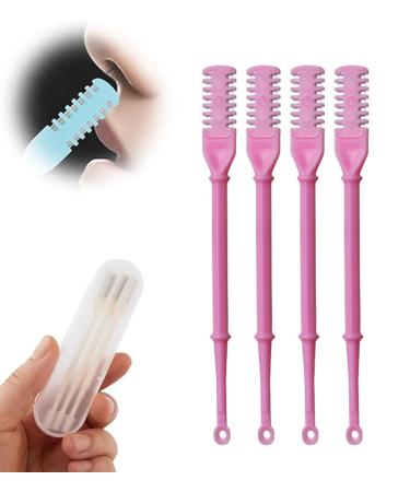 Upgraded Nasal Hair Cutter Double Sided Nose Hair Knife Nostril Hair Remover Tool 360 Degree Rotating Nose Hair Trimmer Portable Manual Nose Hair Trimmer with Ear Picker for Women and Men(Pink 9PCS) 9PCS Pink
