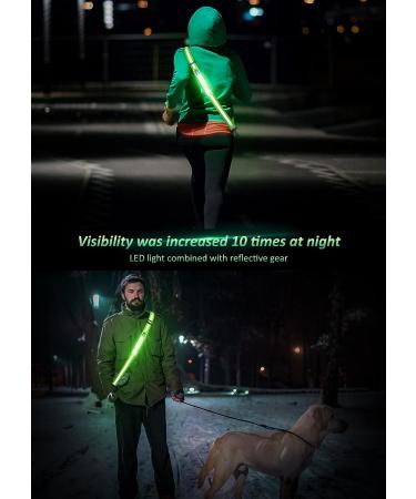 Ylzzrs LED Reflective Belt Sash Walking Gear Safety Lights for Walkers at Night High Visibility Safety Rechargeable Reflective Running Gear for Men Women Kids Night Dog Walking Gear Green - Buy Online on GoSupps.com