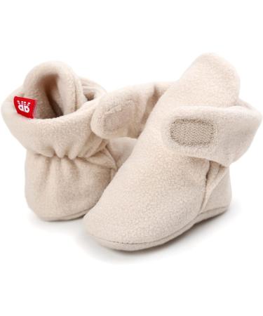 TMEOG Baby Booties Slippers | Infant Boots for Boys & Girls 0-18 Months | Soft Winter Sock Crib Shoes for Newborns | 0-6 Months | Beige - Buy Online on GoSupps.com