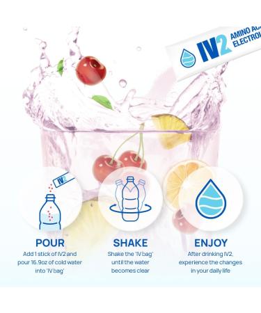 IV2 Zero Sugar Amino Acid Hydration Powder | Electrolyte Drink Mix | Vegan Non-GMO Gluten-Free | Essential Vitamins for Next Level Hydration (10 Count - Buy Online on GoSupps.com