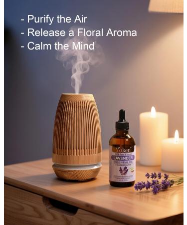 Yoken Lavender Essential Oil 4 Fl Oz 100% Pure and Natural Premium Grade Lavender Oils with Glass Dropper for Diffusers Aromatherapy Candle & Soap Making Massage - Buy Online on GoSupps.com