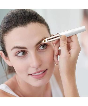 Rechargeable Electric Eyebrow Hair Remover with LED Light - Painless Trimmer for Women - White - Buy Online on GoSupps.com