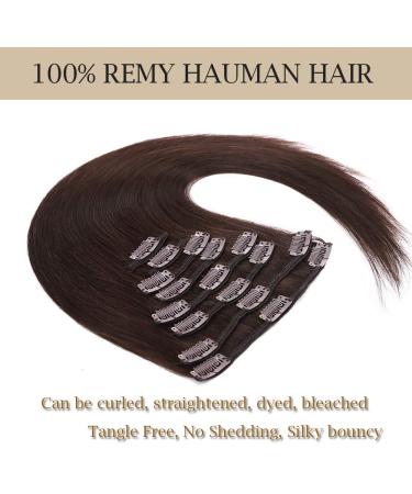 Premium 20-60 cm Remy Clip-In Hair Extensions 8 Strands - 02# Dark Brown 65-120 g Whole Head Set - Buy Online on GoSupps.com