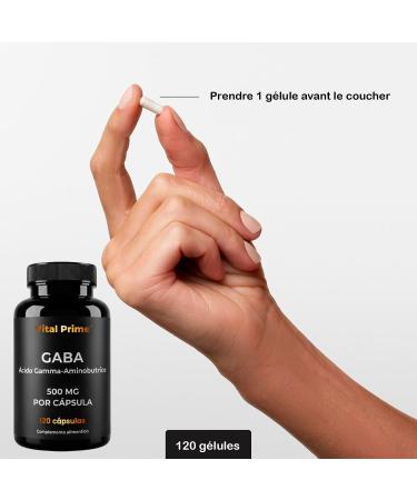  VITAL PRIME GABA 120 Capsules 500MG Per Capsule (Gamma-Aminobutyric Acid) 4 Month Supply | GABA Capsules Reduce Stress & Anxiety & Improve Sleep Quality - Buy Online on GoSupps.com