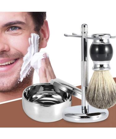 Professional Shaving Set for Men | Razor with Tool Stand Synthetic Hair Brush & Alloy Bowl Cup - Buy Online on GoSupps.com