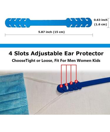 Genelion 10pcs Mask Extender Adjustable Anti-slip Mask Extension Hook Ear Protector Blue Buckle Strap Ear Grip For Adults Kids - Buy Online on GoSupps.com
