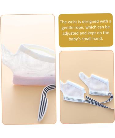 Healifty 2 Pairs Anti-Eating Gloves for Children | Baby Hand Mittens Thumb Protector | Nail Biting Stop Guard Mesh Glove Protection | Infant Products in Pink Black - 12x7.5x0.5cm - Buy Online on GoSupps.com