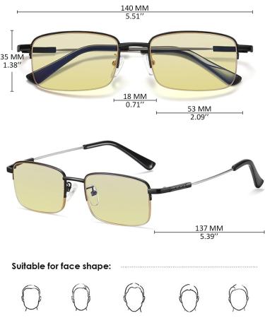 Koosufa Semi-Frame Varifocal Glasses for Men & Women | Progressive Multifocal Anti-Blue Light Reading Glasses | Metal Computer Specs | Available in 1.0 to 3.5 Strengths - Buy Online on GoSupps.com