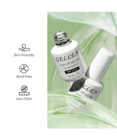 GELLEN Gel Base and Top Coat | No Wipe UV Gel Nail Polish | Long Lasting Clear Glossy Finish for Salon & Home Use - Soak Off International Shipping - Buy Online on GoSupps.com