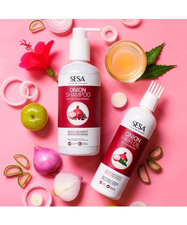 Sesa Onion Anti-Hair Fall Combo - 200ml Onion Oil & 300ml Shampoo | Best Hair Care Solution for Healthy Hair - Buy Online on GoSupps.com
