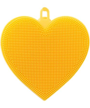 SENZZ Silicone Sponges for Dishes - Food Grade Fruit Vegetable Cleaning Brush | Soft Kitchen Scrubber Reusable Non-Scratch Dish Cleaning Tools for Fruits Vegetables and Dishes Yellow Heart - Buy Online on GoSupps.com