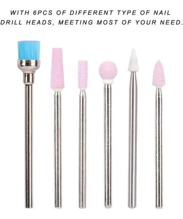 Stainless Steel Nail Drill Bit Set - 6Pcs Manicure Accessories for Nail Art File Tools - Buy Online on GoSupps.com