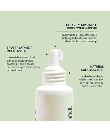 AOA Skin Invisible Acne Liquid Patch - Invisible Spot Treatment with Witch Hazel & Salicylic Acid Liquid Pimple Patch Clear Fits to Makeup | 0.42 Fl Oz 12g - Buy Online on GoSupps.com