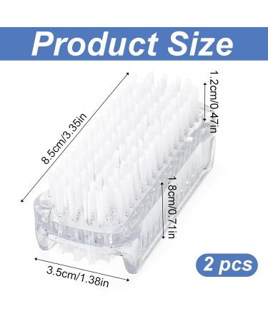2-Piece Double-Sided Nail Brush Set | Transparent Hand Brushes for Men & Women | Ideal for Bath Sink & Workshop - Buy Online on GoSupps.com