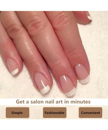  Hebterrka Set of 20 semi-cured gel nail strips for French manicures easy to use and remove - Buy Online on GoSupps.com