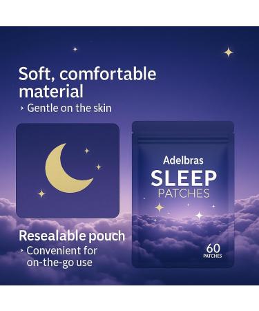 ADELBRAS Sleep Patches for Adults 60 Patches | Upgraded All-Natural Formula | Fast-Acting Melatonin & Valerian | Promotes Deep Sleep All Night for Men & Women - Buy Online on GoSupps.com