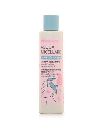 La Saponaria Micellar Water Cleansing Make-Up Remover Hyaluronic Acid Anti-Redness Calendula Prebiotics Dermatologically Tested Natural Vegan Cruelty-Free Bio Plastic Organic 200ml
