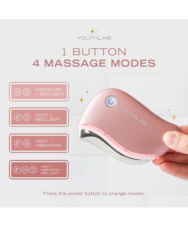 YouthLab ProSculpt Gua Sha Tool | Heat/Electric Vibration | Anti-Aging & Wrinkle Reduction | Facial Sculpting/Tightening | Eye Puffiness & Tension Relief | Acupressure | Face Lift | Double Chin | Rose Gold - Buy Online on GoSupps.com