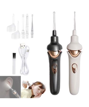 Tweddy Smart Earwax Remover 2024 New Tweddy Smart Ear Wax Vacuum Ear Wax Removal Kit Earwax Removal Kit with Light Otoscope with Light for Children Adult (White+Gray)