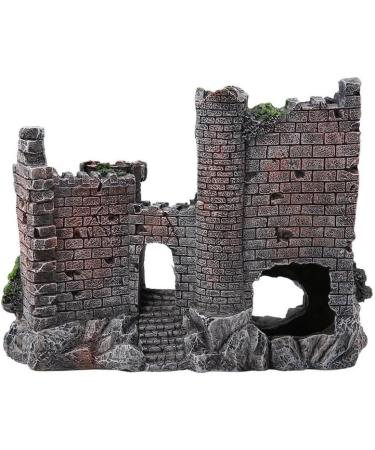 Movoja Aquarium Decoration - Medieval Castle Ornament for Freshwater & Saltwater Aquariums - Ruin Ritterburg Castle Accessory - Buy Online on GoSupps.com