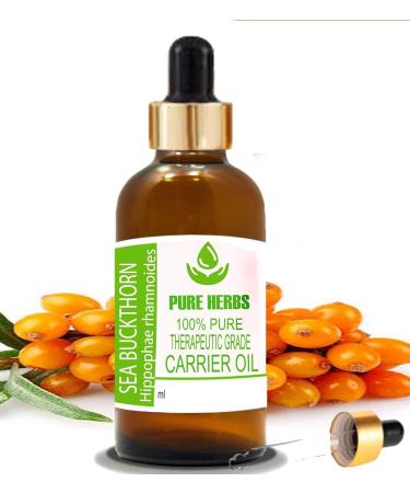 Pure Herbs Sea Buckthorn Oil 15ml - Natural Therapeutic Carrier Oil with Dropper | Organic Hippophae Rhamnoides for Skin & Hair Care - Buy Online on GoSupps.com