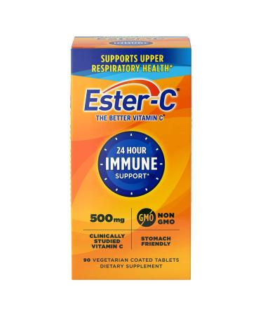 Ester-C 500 mg 24 Hour Vitamin C Tablets for Immune Support, Vitamin C Supplement, 90 Count 90 Count (Pack of 1)