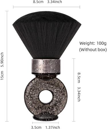 Neck Duster Brush for Barber Hair Cutting Cleaning Ring Handle Salon Tool Soft Brush to Remove Broken Hair from Neck Face Ears Large Brushes (Bling Black) - Buy Online on GoSupps.com