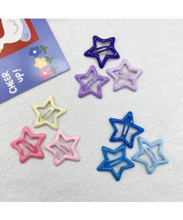 3pieces Cool Hair Clip Star Shape Snap Hairpin Candy Color Hair Clip for Spring Summer Hairpins for Teenagers Children Blue - Buy Online on GoSupps.com