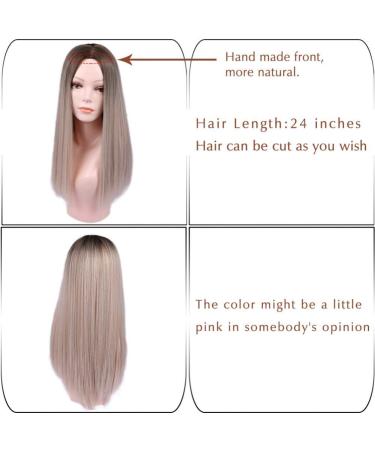 26 Ashblond Synthetic Wig for Women | High Density Ombre Brown Long Straight Hair | Includes Wig Cap | Natural Look - Buy Online on GoSupps.com