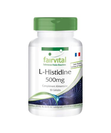 Fairvital | L-Histidine 500mg - VEGAN - High dosed - Amino acid - 90 capsules