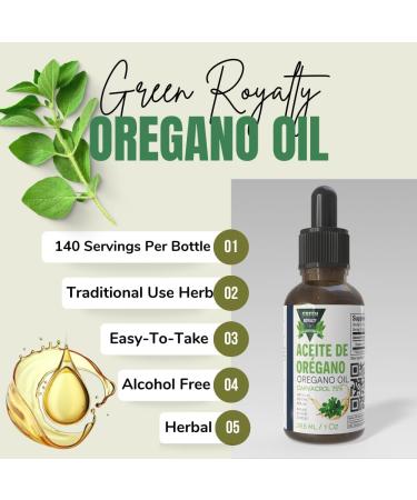 GREEN ROYALTY Oregano Oil 1oz 75% Carvacrol Liquid Herbal Supplement with Extra Virgin Olive Oil Alcohol Free 140 Servings Easy to Take Drops Made in USA - Buy Online on GoSupps.com