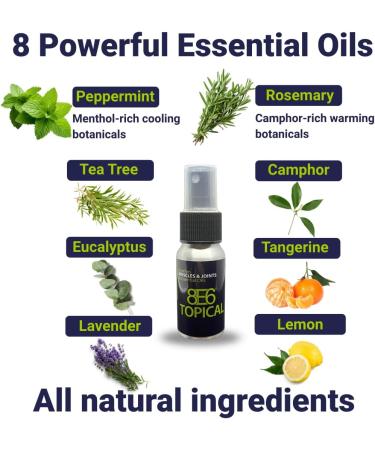 All-Natural 8E6 Cooling Comfort Spray 30ML | Muscle & Joint Support with 8 Essential Oils | Menthol & Camphor | Fast-Acting Topical Mist for Back Neck Shoulders & Legs | Everyday Active Use - Buy Online on GoSupps.com