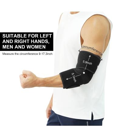 Adjustable Neoprene Elbow Brace for Joint Pain Relief - Ideal for Arthritis, Tendonitis, Golfers, and Sports Injuries - Men and Women (Black) - Buy Online on GoSupps.com