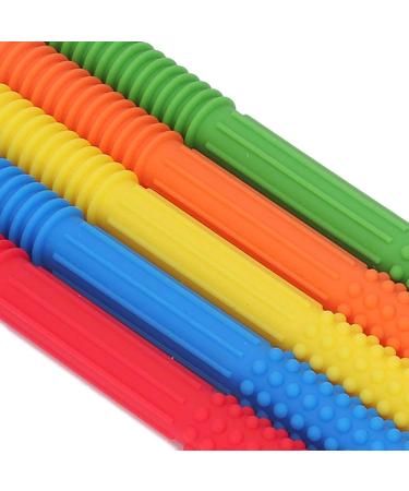 Buy Baby Teething Toys 5 Pack Silicone Chewing Straws for Toddlers & Infants | Safe Colorful & Durable - Buy Online on GoSupps.com