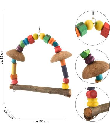HappyBird Parrot Swing | New Riccos Coco Swing Large 40.5x10x38cm for Ultimate Bird Fun International Shipping Available - Buy Online on GoSupps.com