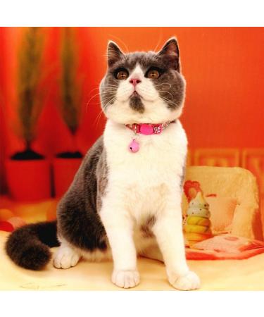 THAIN Basic Adjustable Cat Collar with Bling Diamond, Breakaway and Bell - Pink for Kitten Girls and Boys - Buy Online on GoSupps.com
