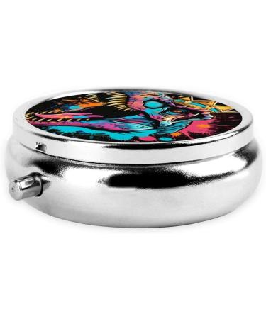 Buy Crown Dinosaur Head Portable Metal Pill Box | Mini 3-Compartment Design for Small Pills | Ideal Travel Accessory | International Shipping Available - Buy Online on GoSupps.com