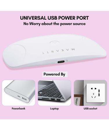 Makartt 8W LED Mini Nail Lamp | UV Nail Dryer with Timer and USB | Gel Nail Polish Light for Travel | White - Buy Online on GoSupps.com